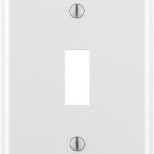 Leviton 1-Gang Toggle Device Switch Wallplate, Standard Size, Thermoset, Device Mount, 88001, White