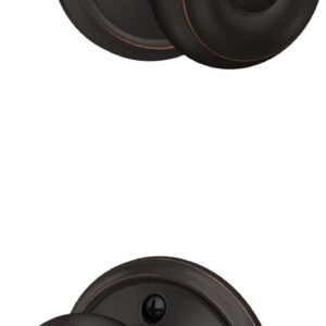 Schlage F10 GEO 716 Georgian Door Knob, Hall & Closet Passage Lock, Aged Bronze