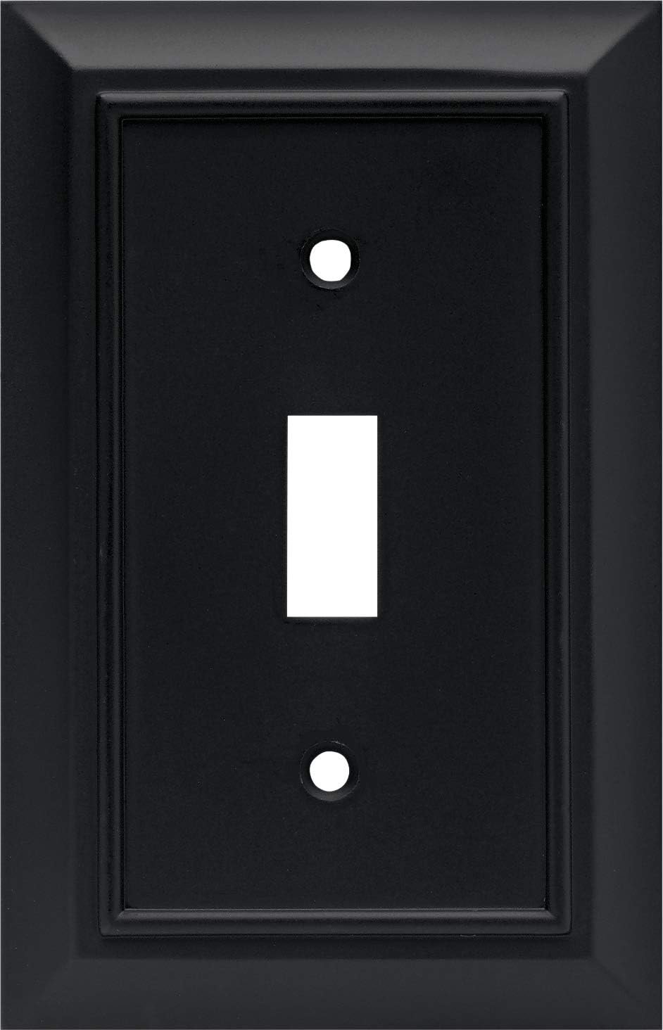 Franklin Brass Architectural (1-Pack) Decorative Light Switch Cover Wall Plate Matte Black 1-Gang Toggle Guards Electrical Outlet 64219