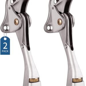 Gotega Door Stopper, 2 Packs Kickdown Door Stop with One Touch Adjustable Height and Rubber Tip 4 Inches, Heavy Duty Door Stops, Door Holder, Bottom of Door