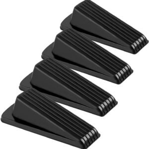 4 Pack Door Stoppers for Bottom of Door, Rubber Door Stopper Wedge, Sturdy Stackable Door Stops for Floor