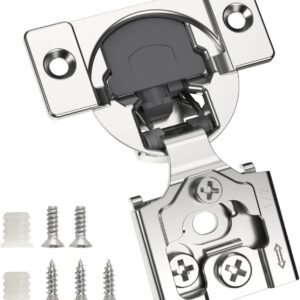 50 Pack 1/2″ Overlay 3D Soft Close Concealed Hinge for Face Frame Door, Smooth Slow Self Closing Hinges, Satin Nickel, Hidden 105° Open Angle Stainless Steel Hinge for Kitchen Cabinet Door