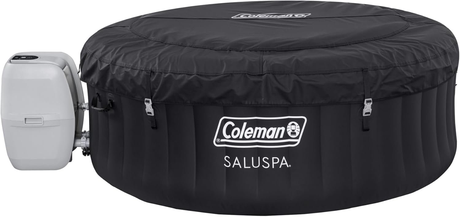 Coleman Miami AirJet Large Round 2 to 4 Person Inflatable Hot Tub Portable Outdoor Spa with 120 AirJets and EnergySense Cover, Black - Image 9
