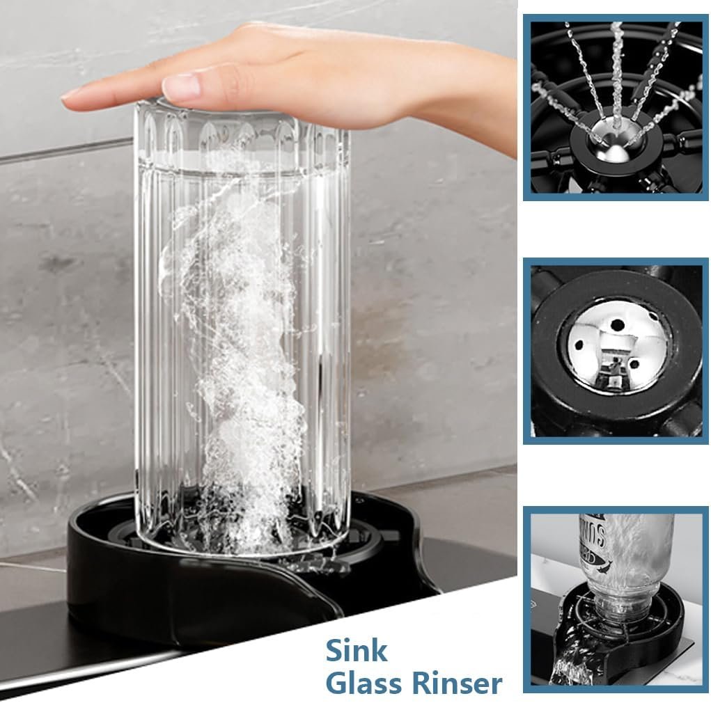 Black Waterfall Kitchen Sink, Drop in Single Bowl Stainless Steel Bar Sink with Cup Washer Sinks, Topmount Workstation Kitchen Sink with Accessories (Size : 26.8 x 17.7in) - Image 6