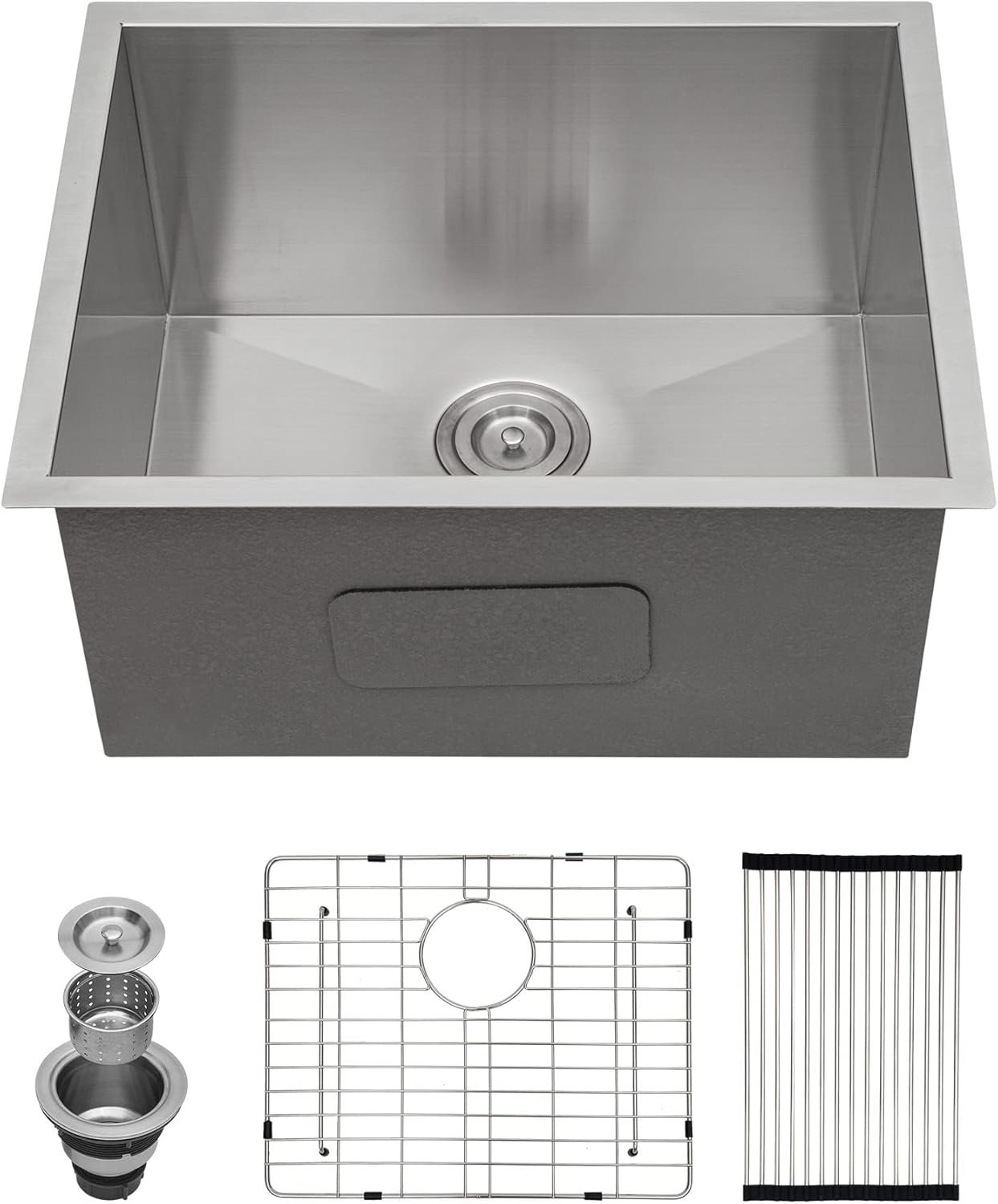 Kichae 21 Laundry Sink Undermount - 21x18 Inch Undermount Utility Sink Stainless Steel 12" Deep Single Bowl Under Counter Laundry Utility Room Handmade Basin
