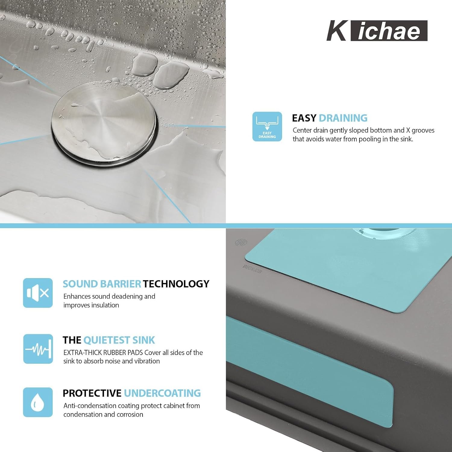 Kichae 21 Laundry Sink Undermount - 21x18 Inch Undermount Utility Sink Stainless Steel 12" Deep Single Bowl Under Counter Laundry Utility Room Handmade Basin - Image 5