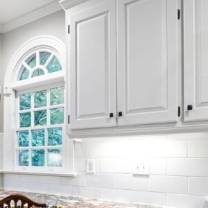 Ravinte 50 Pack 25 Pairs Semi-Overlay 1/2 inch Self-Closing Face Frame Cabinet Hinges Matte Black Half Wrap-Around Kitchen Cabinet Door Hinges Face Mount Cabinet Hardware