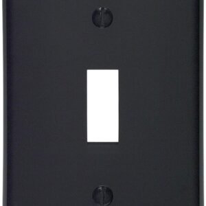 Leviton 1-Gang Toggle Device Switch Wallplate, Standard Size, Thermoplastic Nylon, Device Mount, 80701-E, Black