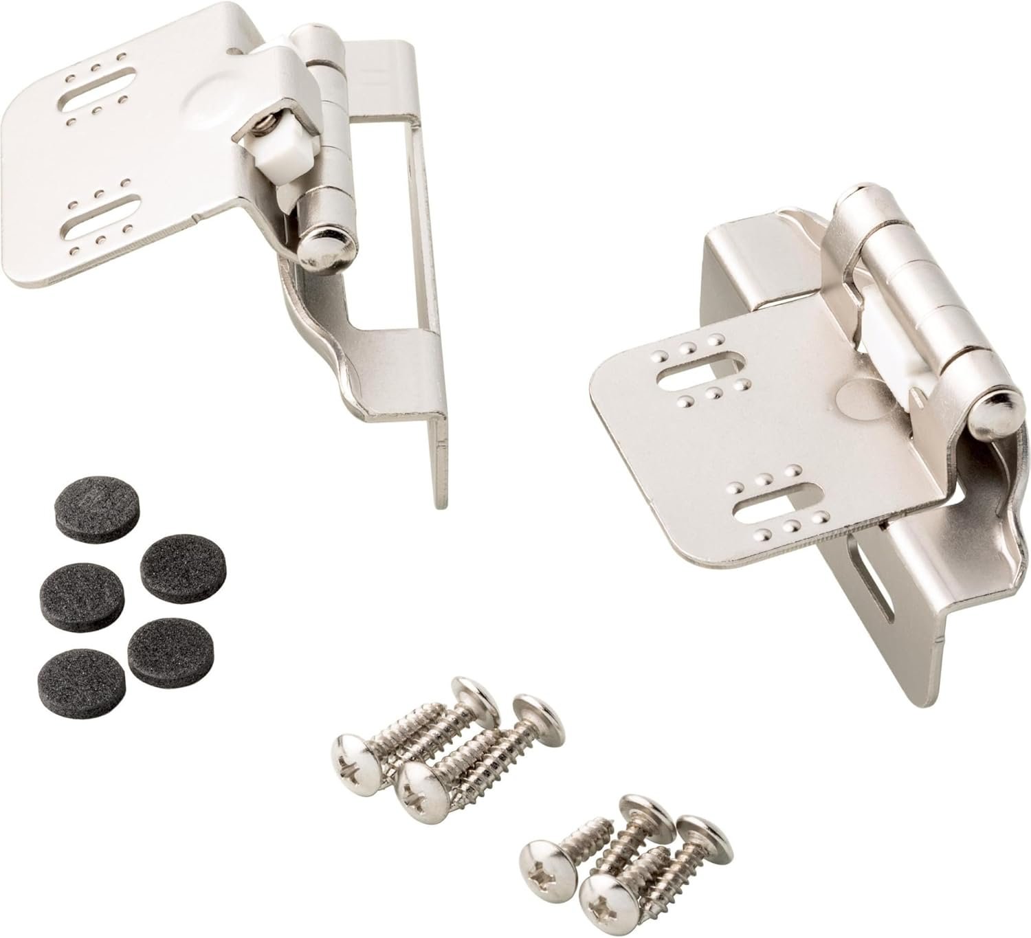 Franklin Brass (10-Pack) Self-Closing Cabinet Hinges Semi-Wrap 1/4' Overlay for Cabinet Doors Kitchen/Cabinets/Cupboards/Furniture Satin Nickel H01911K-SN-B - Image 4