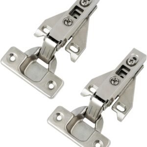 Probrico 1 Pair（2 Pack） Kitchen Cabinet Hinges for Face Frame Cabinet, Concealed Cabinet Hinges Brushed Satin Nickel with Mounting Screws