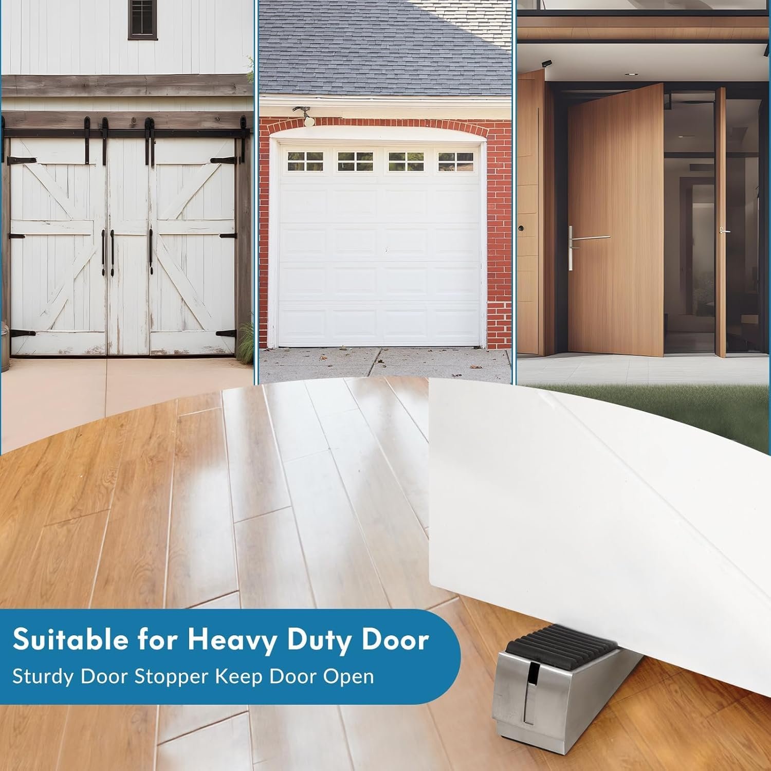 2 Pack Heavy Duty Door Stopper, Adjustable Spring Large Stopper, 3 Inches High Tall Wedge Stoppers for Bottom of Door, Door Stop Suits Any Heavy Door - Image 6