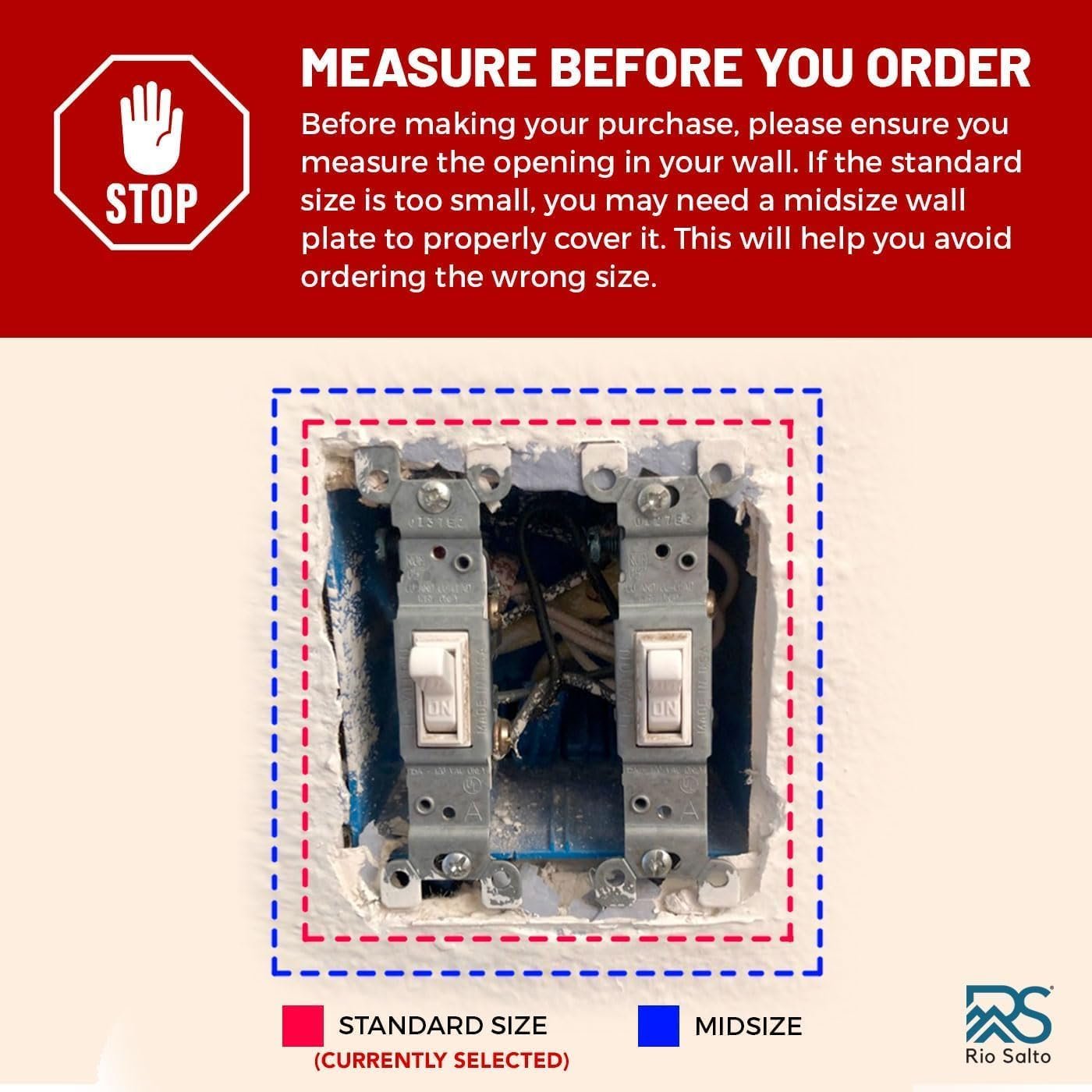 Rio Salto BRASS Metal Gold Toggle Light Switch Cover Wall Plate Single Toggle Switch Wallplate Decorative Gold 1 Gang Wall Switch Plate Covers Hardware Included Brushed Brass - Standard Size - Image 4