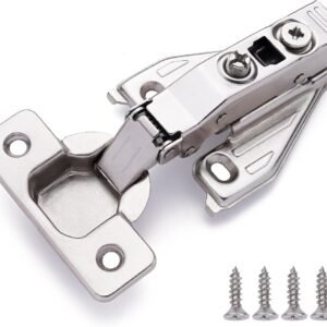 DecoBasics (50 PCS) Full Overlay Soft Close Cabinet Hinges for Kitchen Cabinets – 105° Face Frame Concealed Cabinet Door Hinge -3 Way Adjustability -Clip on Plate & Matching Screw 4 Easy Installation
